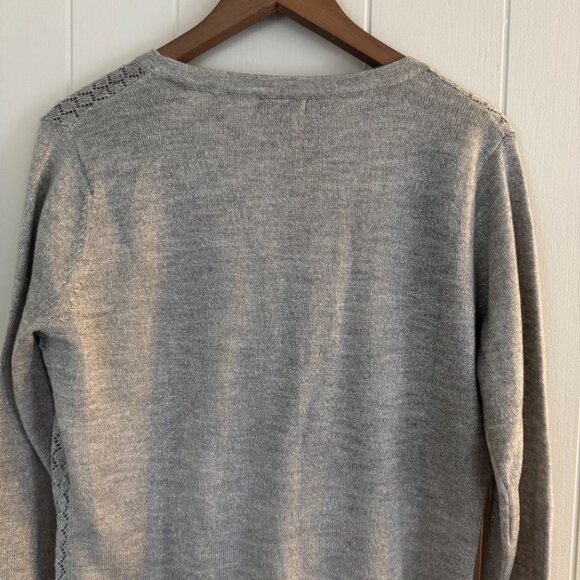 NWT Womens Shimmer Metallic Gray Long Sleeve Cardigan - Size L - Picture 7 of 7